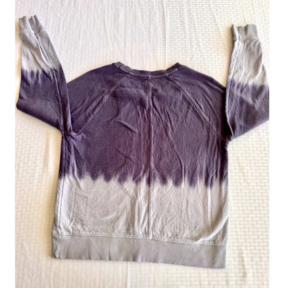 Athleta Dip Dye Sweatshirt Purple Grey Ombre Raglan Pullover Small RN 54023 - Picture 13 of 13
